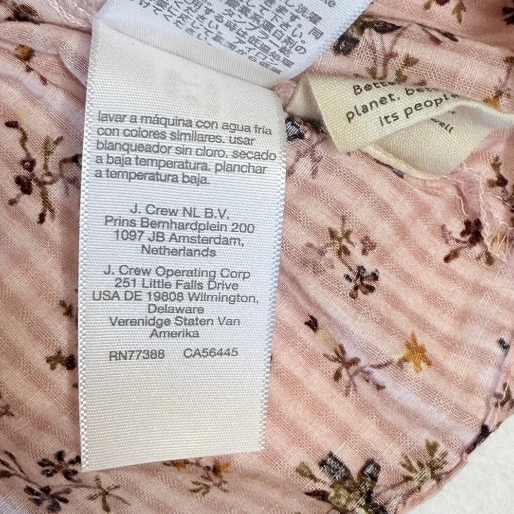 Madewell Sophia Top Bouquet Floral Pink Smocked Cotton Peasant Blouse Plus 2X
